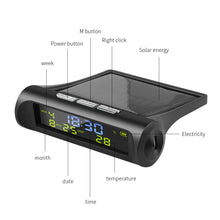 Load image into Gallery viewer, Solar Car Digital Clock With LCD Time Date In-