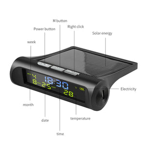 Solar Car Digital Clock With LCD Time Date In-