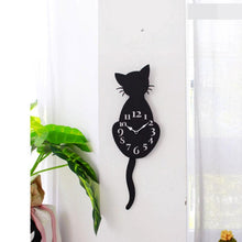 Load image into Gallery viewer, Creative Animal Graphics Clock Cartoon Cute Cat Wall Clock