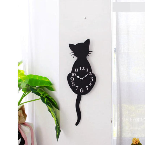 Creative Animal Graphics Clock Cartoon Cute Cat Wall Clock