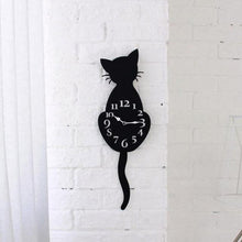 Load image into Gallery viewer, Creative Animal Graphics Clock Cartoon Cute Cat Wall Clock