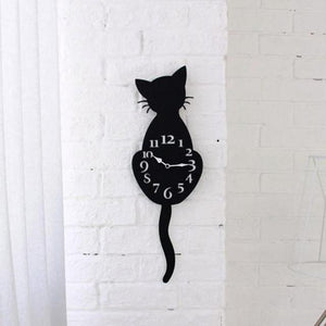 Creative Animal Graphics Clock Cartoon Cute Cat Wall Clock