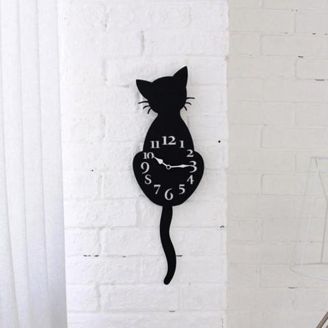 Creative Animal Graphics Clock Cartoon Cute Cat Wall Clock