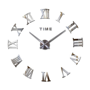 3d big acrylic mirror wall clock diy quartz watch still life clocks