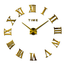 Load image into Gallery viewer, 3d big acrylic mirror wall clock diy quartz watch still life clocks