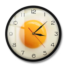 Load image into Gallery viewer, Sunny Side Up Fried Egg Kitchen Wall Clock 3D Flat Design