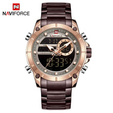 Load image into Gallery viewer, NAVIFORCE Men Military Sport Wrist Watch Gold Quartz Stee