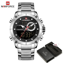 Load image into Gallery viewer, NAVIFORCE Men Military Sport Wrist Watch Gold Quartz Stee