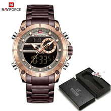 Load image into Gallery viewer, NAVIFORCE Men Military Sport Wrist Watch Gold Quartz Stee