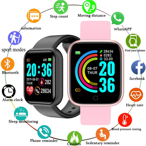 Men Women Smartwatch Heart Rate Blood Pressure Monitor Fitness Tracker Watch Smart Bracelet for Android and IOS