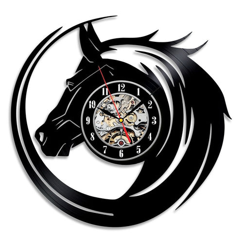 Record Wall Clock Modern Design Wall Clocks Animal Dog Cat Horse Wall Watch