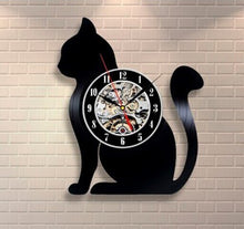 Load image into Gallery viewer, Record Wall Clock Modern Design Wall Clocks Animal Dog Cat Horse Wall Watch
