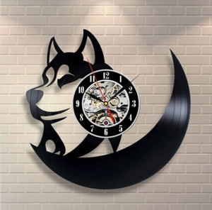 Record Wall Clock Modern Design Wall Clocks Animal Dog Cat Horse Wall Watch