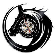 Load image into Gallery viewer, Record Wall Clock Modern Design Wall Clocks Animal Dog Cat Horse Wall Watch