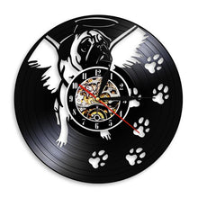 Load image into Gallery viewer, English Bulldog Shadow Wall Art Decor Dog Puppy Vinyl Record Wall Clock
