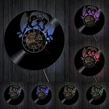 Load image into Gallery viewer, English Bulldog Shadow Wall Art Decor Dog Puppy Vinyl Record Wall Clock