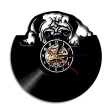 Load image into Gallery viewer, English Bulldog Shadow Wall Art Decor Dog Puppy Vinyl Record Wall Clock