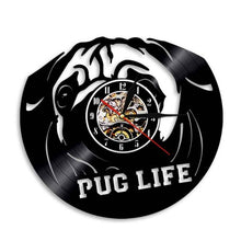 Load image into Gallery viewer, English Bulldog Shadow Wall Art Decor Dog Puppy Vinyl Record Wall Clock