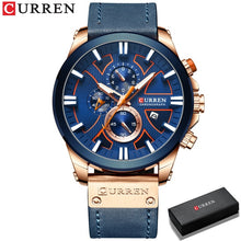 Load image into Gallery viewer, CURREN Watch Chronograph Sport Mens Watches Quartz Clock Leather Male Wristwatch