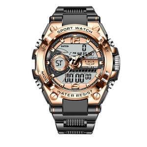 LIGE Digital Men Military Watch 50m Waterproof Wristwatch