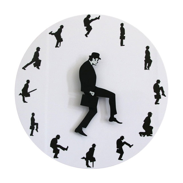 Comedian Funny Walking Novelty Wall Clock Watch Ministry of Comedy TV Series Home Decor Silent Clock For Bedroom