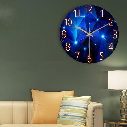 Glass Wall Clock Modern Design Landscape Light Luxury Colorful