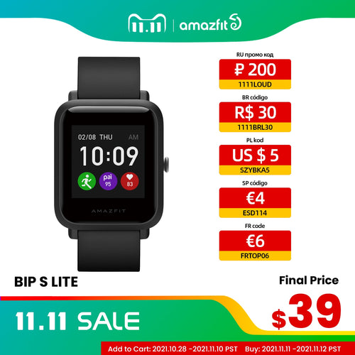 Global Version Amazfit Bip S Lite Smartwatch