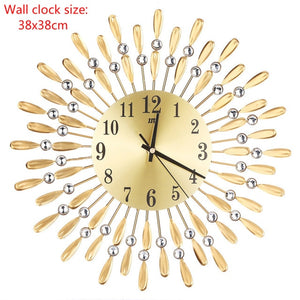 Crystal Sun Modern Style Silent Wall Clock