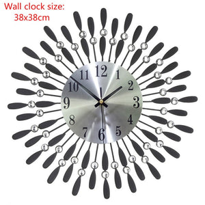 Crystal Sun Modern Style Silent Wall Clock